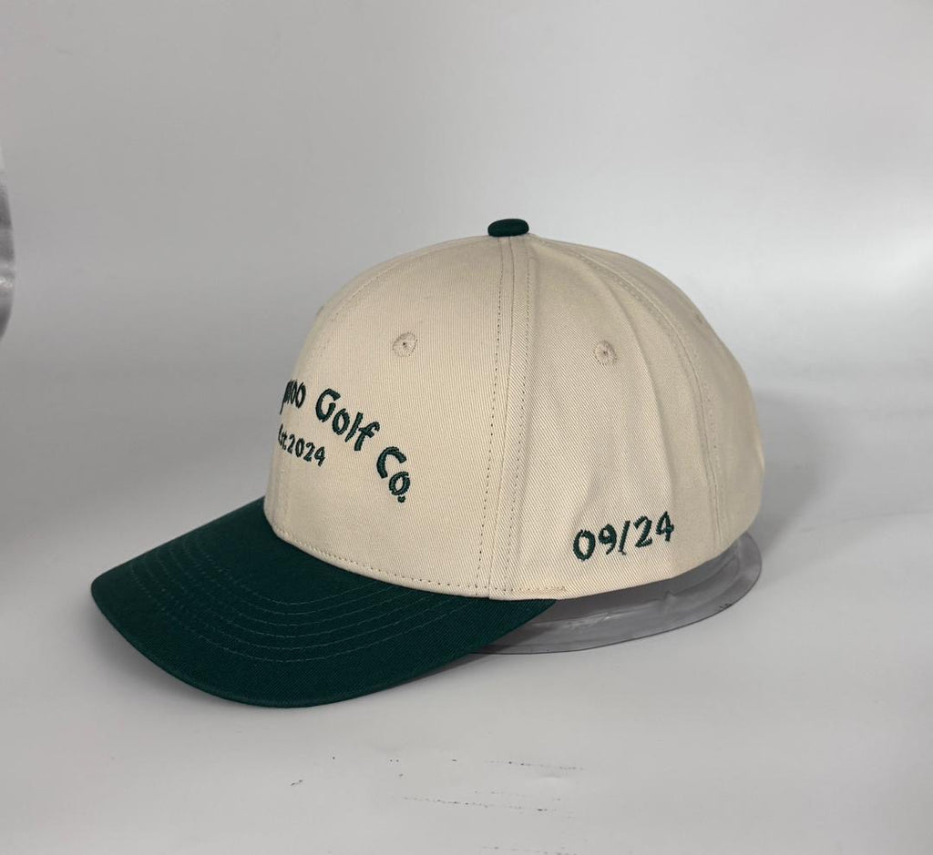 Beige x Green "Orient Express" 6 Panel Cap
